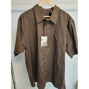 Structure Button Up Shirt Men's 2XL XXL Brown Pockets Long Sleeves Casual Work